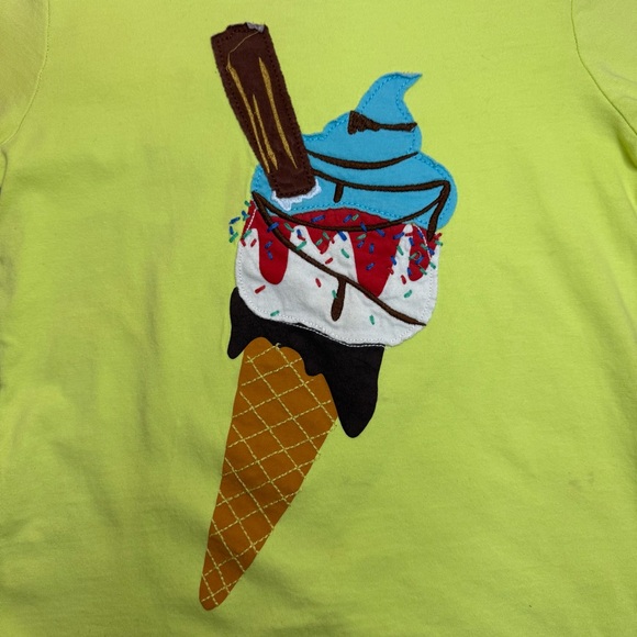 Mini Boden Ice Cream Applique Lime Green Shirt - Picture 4 of 6